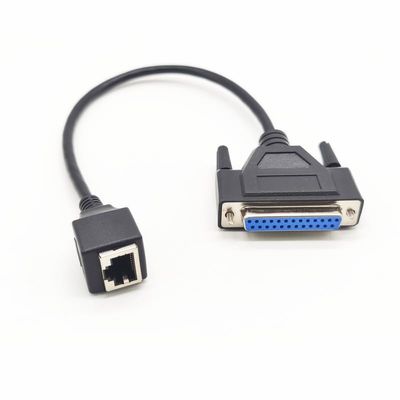 0.98 ft RJ45 to DB25 Female Network Cable, DB25 Female to RJ45 Female Connection Cable 8P8C to DB25 Debugging Cable Network Switch Industrial Control Cable for Switch, Routers, Computers (0.3Meter)