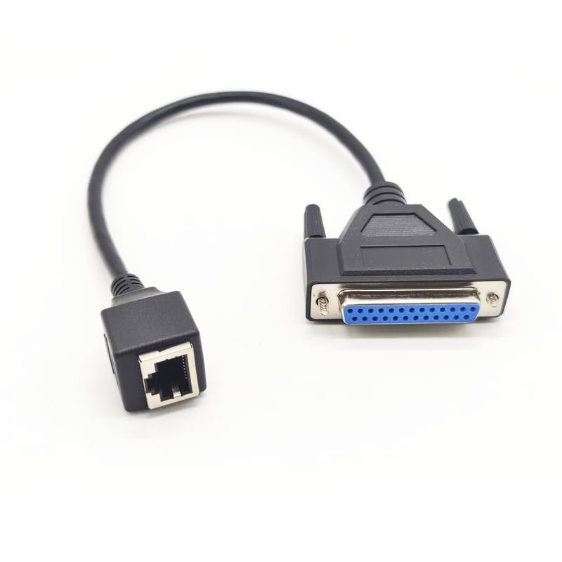 0.98 ft RJ45 to DB25 Female Network Cable, DB25 Female to RJ45 Female Connection Cable 8P8C to DB25 Debugging Cable Network Switch Industrial Control Cable for Switch, Routers, Computers (0.3Meter)