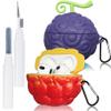 2Pack Devi Fruit for AirPods 3 Case Cute 2021, Cute 3D Cartoon Silicone for Devil Fruit Cover Accessories for AirPods 3st Generation Case for Boy Girl with Cleaning Pen(Purple&Red Yellow Devil Fruit) view 1