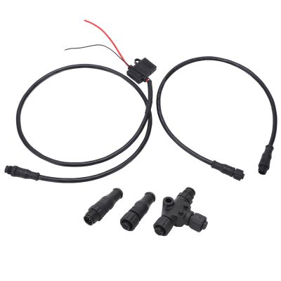 CFTGIW Marine for NMEA 2000 Starter Kit 1m Power Cable with Male Female Terminator T Connector for Lowrance Networks