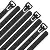 100Pcs 24 Inch Heavy Duty Industrial Zip Toes,Releasable Black Cable Ties, Nylon Adjustable Tie wrap,Reusable Zip Toes Tie Straps For Garden Plant Secure Vine, Home, Office Use view 2