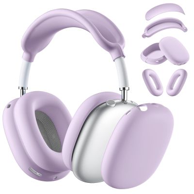 Silicone Case Cover for AirPods Max Headphone, Ear Pad Case Cover/Ear Cups Cover/Headband Cover for AirPod Max, Silicone Apple AirPods Max 2024/2020 Accessories, Purple