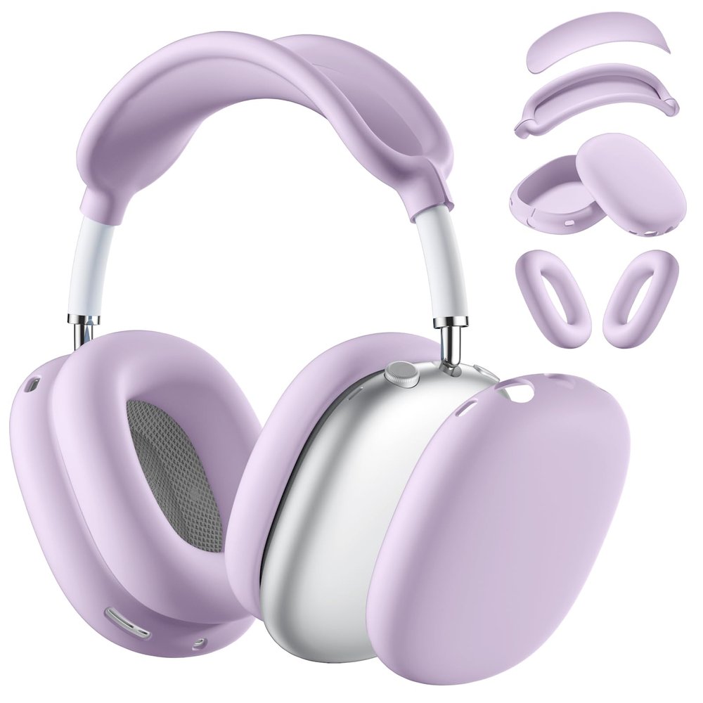 Silicone Case Cover for AirPods Max Headphone, Ear Pad Case Cover/Ear Cups Cover/Headband Cover for AirPod Max, Silicone Apple AirPods Max 2024/2020 Accessories, Purple