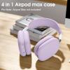 Silicone Case Cover for AirPods Max Headphone, Ear Pad Case Cover/Ear Cups Cover/Headband Cover for AirPod Max, Silicone Apple AirPods Max 2024/2020 Accessories, Purple view 3