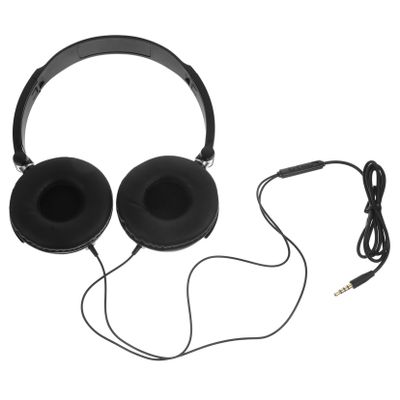 HOMSFOU 2pcs Headphones Microphone Lightweight Foldable Over-Ear Headset Volume Control for Smartphones Laptops and Tablets Comfortable Design for Music and Calls Black