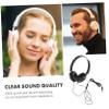 HOMSFOU 2pcs Headphones Microphone Lightweight Foldable Over-Ear Headset Volume Control for Smartphones Laptops and Tablets Comfortable Design for Music and Calls Black view 2