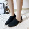 HINDOLA Women Ankle Boots Casual Cut Out Slip On Low Heel Chunky Stacked Heel Perforated Side V Cut Western Booties Cutout Dress Short Boots view 4