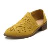 HINDOLA Women Ankle Boots Casual Cut Out Slip On Low Heel Chunky Stacked Heel Perforated Side V Cut Western Booties Cutout Dress Short Boots view 1