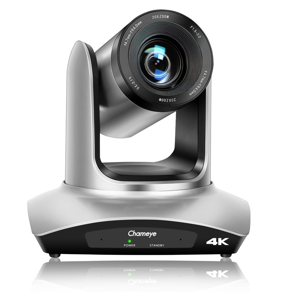 Chameye PTZ Camera 4K 20X Optical Zoom, PTZ Conference Room Camera 4K, IP/PoE/USB3.0/HDMI, Live Streaming Cam for Church Worship Education, Works with Zoom/YouTube/OBS/vMix, C420