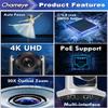 Chameye PTZ Camera 4K 20X Optical Zoom, PTZ Conference Room Camera 4K, IP/PoE/USB3.0/HDMI, Live Streaming Cam for Church Worship Education, Works with Zoom/YouTube/OBS/vMix, C420 view 4