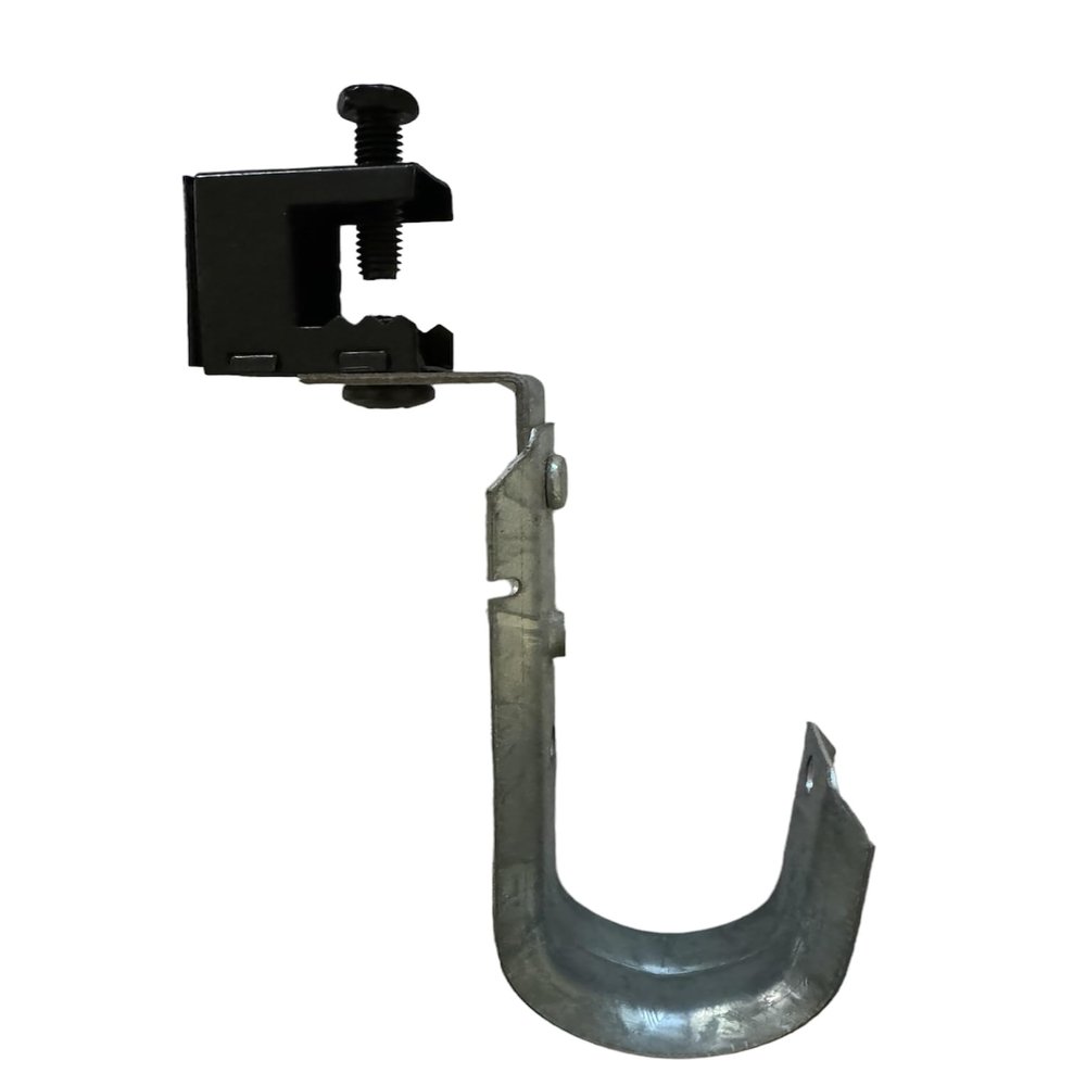 1-5/16 Inch Heavy Duty Metal Cable & Wire Support J-Hook Hangers with Swivel Beam Clamp - 25 Pack