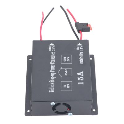 12V to 24V Voltage Converter 15A DC to DC Step Up Power Converter Subwoofer Modification Supplies Aluminum Alloy Casing Heat Dissipation Flame