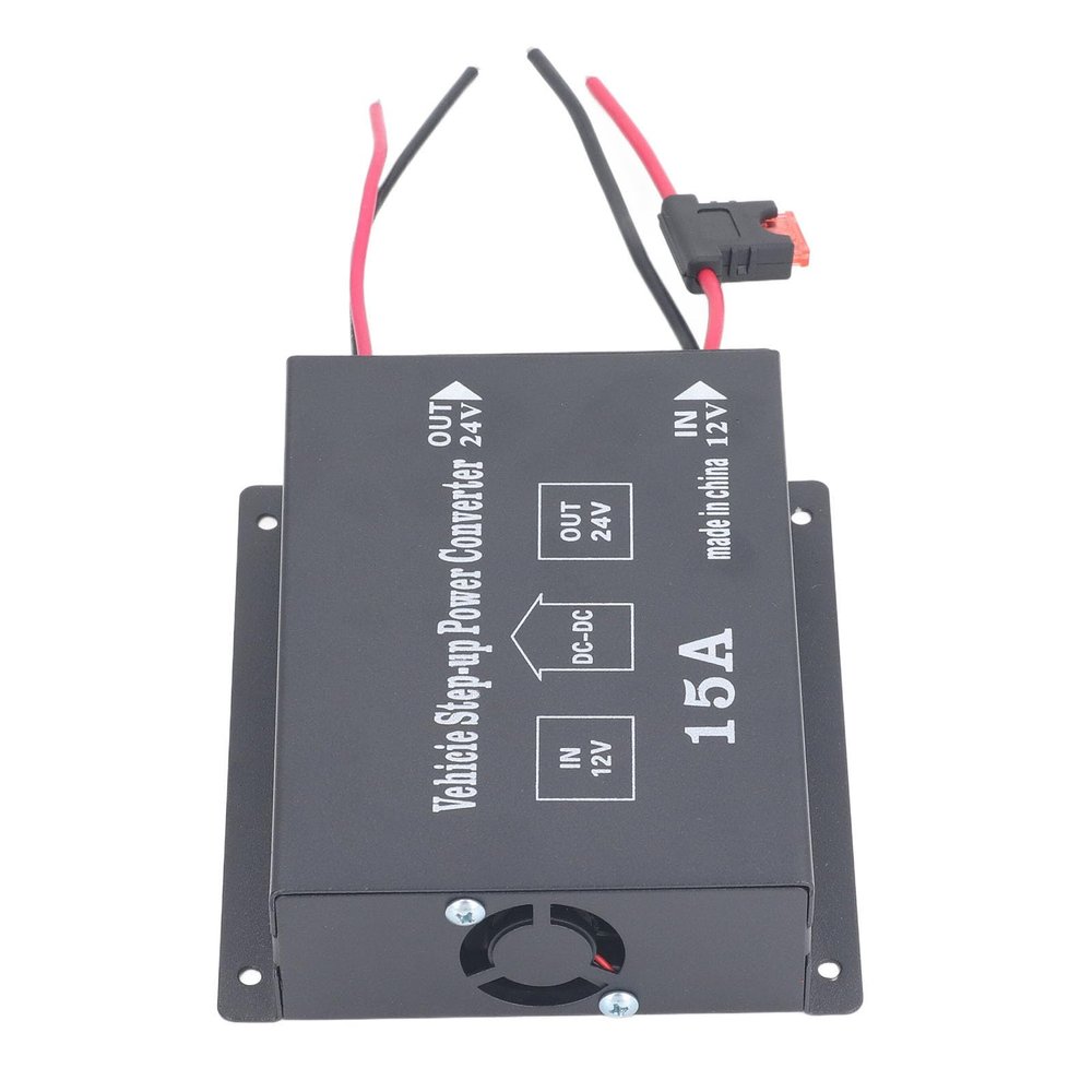 12V to 24V Voltage Converter 15A DC to DC Step Up Power Converter Subwoofer Modification Supplies Aluminum Alloy Casing Heat Dissipation Flame