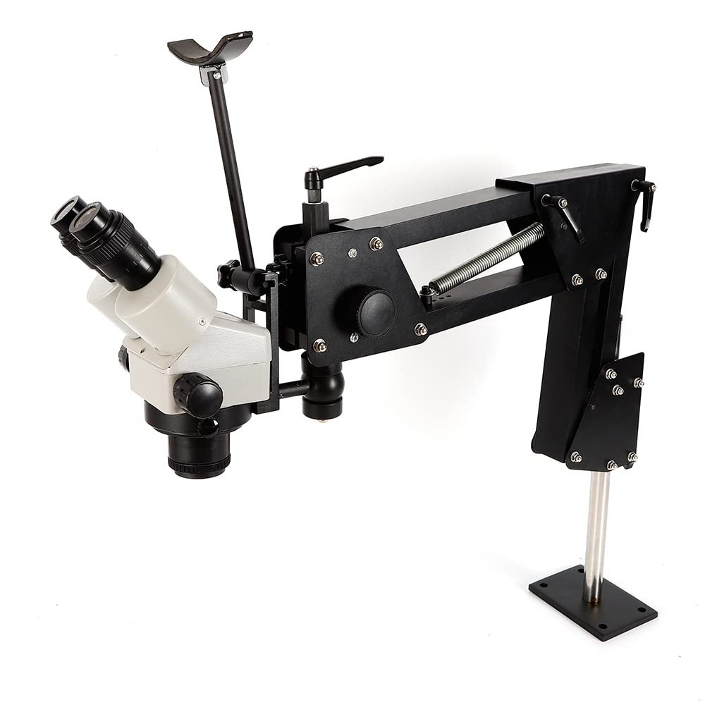 BFDIEEM Jewelry Microscope and Spring Bracket,270 Multi-Directional Micro Inlaid Mirror Stereo Zoom Microscope and Micro Inlaid Microscope Micro-Setting Jewelry Tool