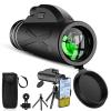 80x100 Monocular Telescope High Power Prism Monocular HD Dual Focus Scope Portable Waterproof Fogproof with Smartphone Holder & Tripod for Bird Watching Hunting Camping Travelling Wildlife Secenery view 1