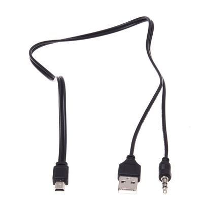 Pasuihcay 3.5mm Aux USB2.0 Male Mini 5 Pin USB Portable Speaker Audio Cable