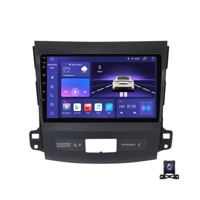 Double Din Car Stereo Multimedia Radio for Mitsubishi Outlander 2005~2011 9 Inch Touchscreen with Navigation MP5 Player, DSP RDS FM Car Radio with Carplay/Android Auto,8 core m800s 8g+256g