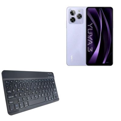 BoxWave Keyboard Compatible with Lava Yuva 3 - SlimKeys Bluetooth Keyboard, Portable Thin with Chiclet-Style Keys - Jet Black