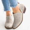 HINDOLA Women Chunky Heel Ankle Boots Casual Cut Out Slip On Low Heel Short Chunky Stacked Heel Perforated Side V Cut Western Booties Cutout Shoes view 3