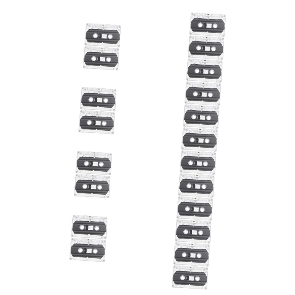 HOMSFOU 20-Pack Blank Cassette Tapes 30 Min Recording Time with Transparent Shell Low Noise for Voice Music Teaching Supplies