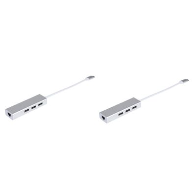 HOMSFOU 2pcs Port USB Type- Ethernet Adapter USB Data Transfer Mbps Compatible Pc Laptop Tv