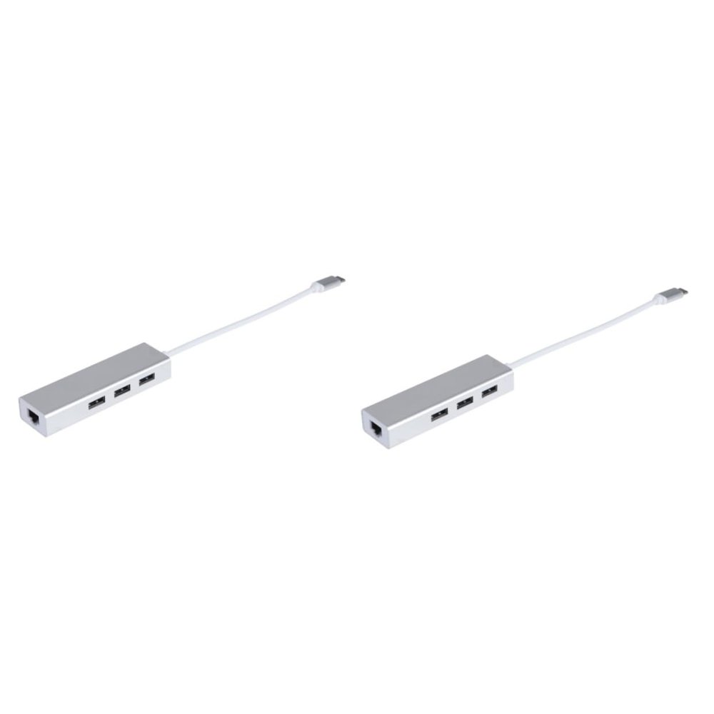 HOMSFOU 2pcs Port USB Type- Ethernet Adapter USB Data Transfer Mbps Compatible Pc Laptop Tv
