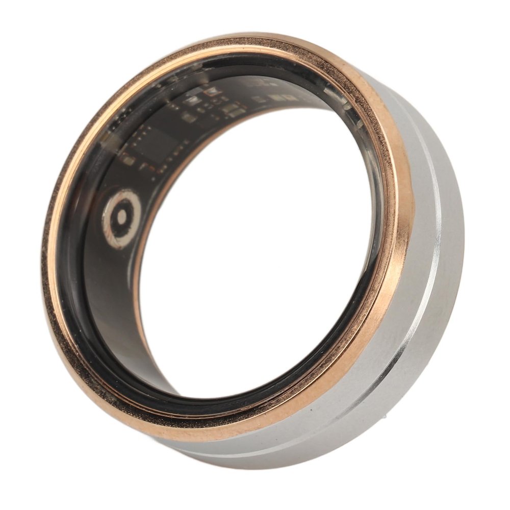Sanpyl Smart Ring with APP, IP68 Pedometer Sleep Fitness Monitoring Remote Control Photo Taking Smart Health Ring, Fitness Rings for Health Monitoring, Gold