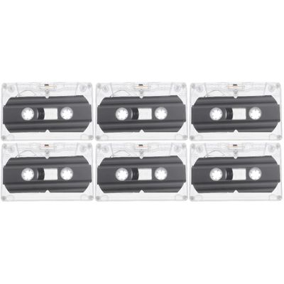 HOMSFOU 6 Pcs Blank Audio Cassette Tapes - 30 Min Recording Time Tapes, Standard Size, Low Noise Tapes for Mixtape, Blank Cassette Tapes for Cassette Recorders