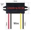 12V24V to 5V 3A Buck DC DC Step Down Converter Power Supply Module for USB Adapter Mini USB Micro USB Car Male Female (Color : Wire, Size : 12V24V_5V3A) view 2