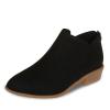 HINDOLA Ankle Boots for Women Casual Slip On Low Heel Chunky Stacked Heel Side V Cut Western Booties Dress Short Boots Shoes view 1