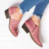 HINDOLA Women Ankle Boots Casual Cut Out Slip On Low Heel Chunky Stacked Heel Perforated Side V Cut Western Booties Cutout Dress Short Boots view 3