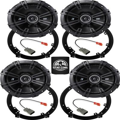 KICKER Speakers 6.5 inch for Acura MDX 2014-2020 Upgrade Kit - 4 Pack of DS Series with Adapters and Harness, Coaxial 6 1/2 Car Audio Front and Rear Door Speaker DSC6504, 43DSC6504