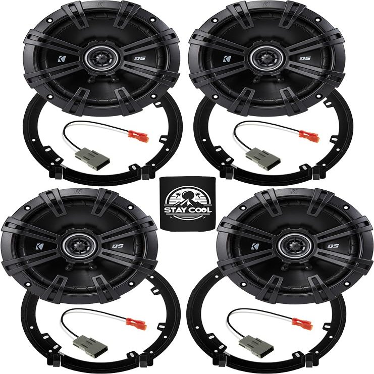 KICKER Speakers 6.5 inch for Acura MDX 2014-2020 Upgrade Kit - 4 Pack of DS Series with Adapters and Harness, Coaxial 6 1/2 Car Audio Front and Rear Door Speaker DSC6504, 43DSC6504