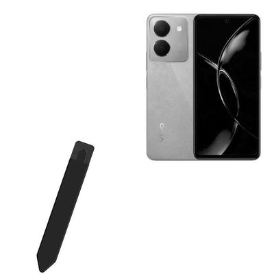 BoxWave Stylus Pouch Compatible with vivo Y27s - Stylus PortaPouch, Pen Stylii Holder Carrier Portable Self-Adhesive - Jet Black