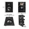 OSD Black 6.5" in-Wall Speakers, 1" Aluminium Dome Tweeter, Contour Switch, Pair, BK-T63 view 3
