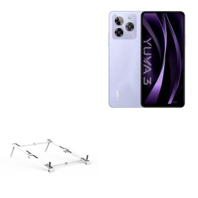 BoxWave Stand and Mount Compatible with Lava Yuva 3 - Pocket Aluminum Stand 3-in-1, Portable Multi Angle Viewing Riser - Metallic Silver