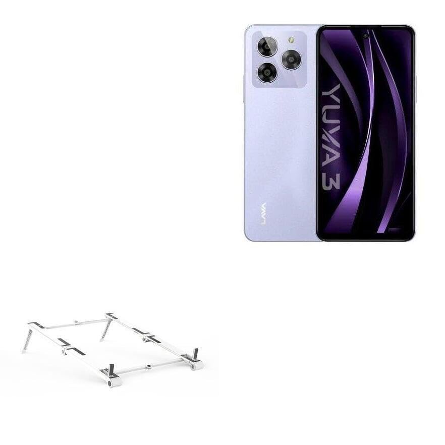 BoxWave Stand and Mount Compatible with Lava Yuva 3 - Pocket Aluminum Stand 3-in-1, Portable Multi Angle Viewing Riser - Metallic Silver