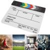 Movie Film Clap Board, Acrylic Film Directors Clapboard Set with Pen Plastic Film Clapboard Cut Action Scene Clapper Board, 11.8 X 9.8in(Color Whiteboard) view 3