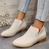 HINDOLA Ankle Boots for Women Casual Slip On Low Heel Chunky Stacked Heel Side V Cut Western Booties Dress Short Boots Shoes view 4