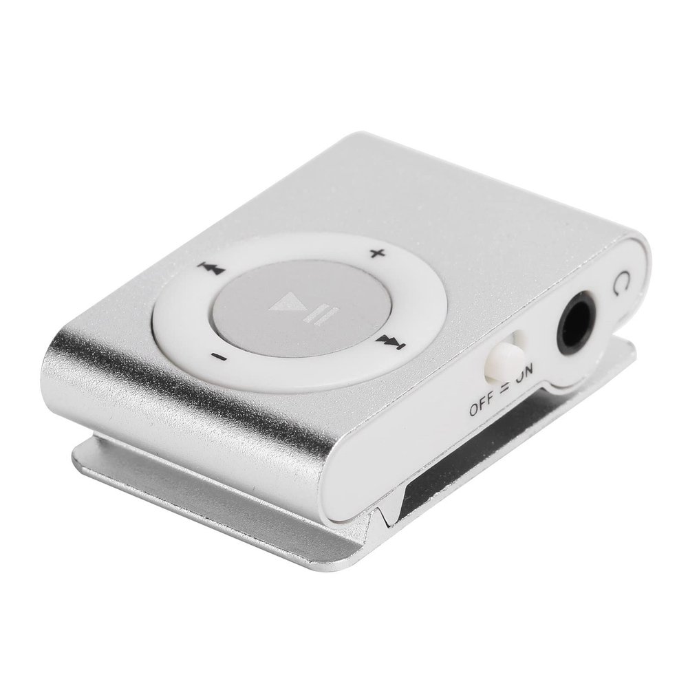 DirectNine Basics Sports Mp3 Player Mini Clip Mp3 Player, Aluminum Alloy Player with Earphone and Cable for Outdoor Walking Running (Silver), Genericnqg7kfp409-11