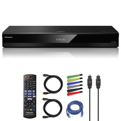 Panasonic DP-UB820-K 4K UHD Blu-ray Player With HDR10+, Dolby Vision, Network Streaming + HDMI Cables + Network and Optical Audio Cables