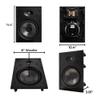 OSD Black 8" in-Wall Speakers 1" Aluminum Dome Tweeter, 12dB Crossover & Contour Switch, Pair, BK-T83 view 3