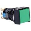 AB6Q-M1-G, Pushbutton Switch, Square, 18mm Green, SPDT, 3A 250VUC, Non-Illum, Quick Connect view 1