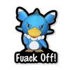 3.5" Fuack off Duck pal cute funny Laminated laptop sticker Art graphic. gift for friend family perfect for laptop tablet pc console kindle and more view 1