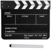 Movie Film Clap Board, Acrylic Film Directors Clapboard Set with Pen Plastic Film Clapboard Cut Action Scene Clapper Board, 11.8 X 9.8in(Black and White Blackboard) view 1
