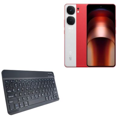 BoxWave Keyboard Compatible with vivo iQOO Neo9 Pro (China) - SlimKeys Bluetooth Keyboard, Portable Thin with Chiclet-Style Keys - Jet Black