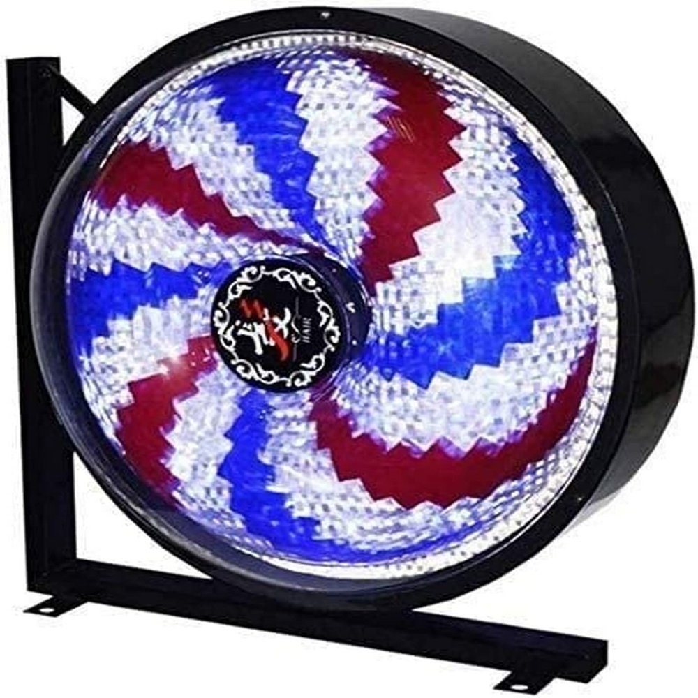 VITINNO Light Outdoor Wall Lamp Salon Light Led Windmill Round Light Rotating Spinning Strips Hairdressing Salon Barber Shop Pole