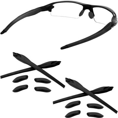Betterun Black Replacement Nose Pads Pieces Ear Socks Rubber Kits for Oakley Flak 2.0 OO9295/Flak 2.0 XL OO9188/Flak 2.0 Asian Fit OO9271 Glass