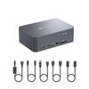 AV Access KVM Switch 2 Monitors 2 Computers with Ethernet, EDID, 4K@60Hz/2K@144Hz/1080P@240Hz, KVM Docking Station Dual Monitor for Laptop & Desktop, USB-C Charge, Aluminum, 3xUSB 3.0, Power Supply view 1