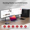 AV Access KVM Switch 2 Monitors 2 Computers with Ethernet, EDID, 4K@60Hz/2K@144Hz/1080P@240Hz, KVM Docking Station Dual Monitor for Laptop & Desktop, USB-C Charge, Aluminum, 3xUSB 3.0, Power Supply view 2